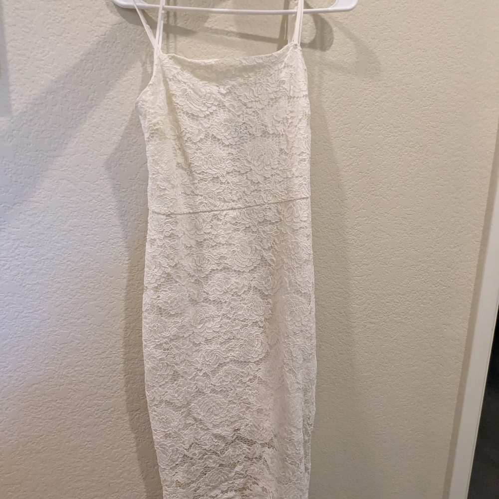 Express White Spaghetti Strap Slip Dress